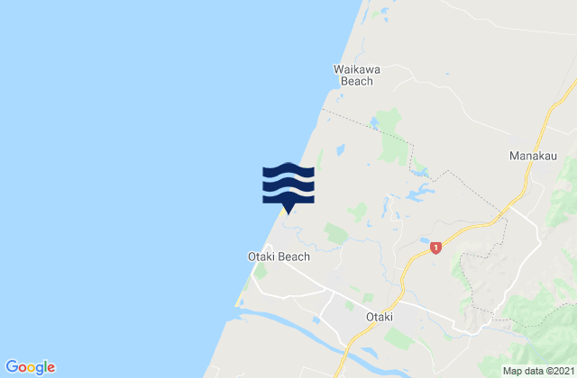 Mappa delle maree di Otaki, New Zealand