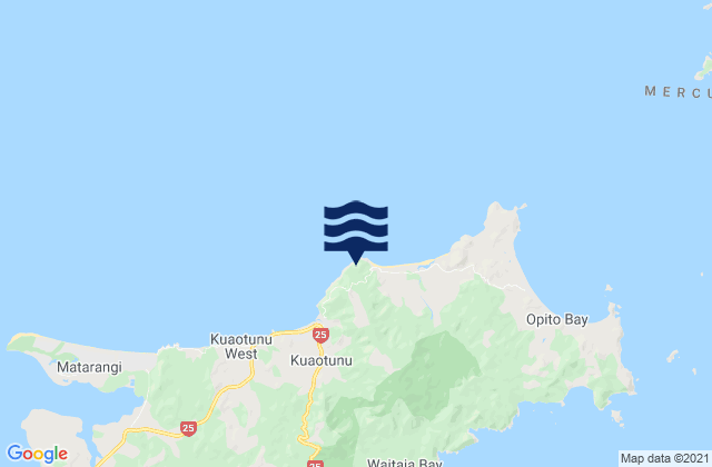 Mappa delle maree di Otama Beach, New Zealand