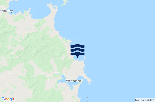 Mappa delle maree di Otamure Bay, New Zealand