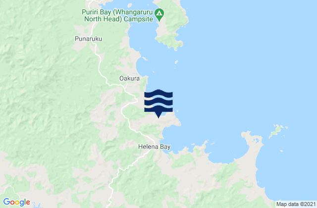 Mappa delle maree di Otara Bay, New Zealand