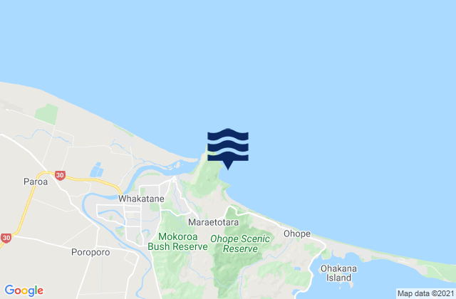 Mappa delle maree di Otarawairere Bay, New Zealand