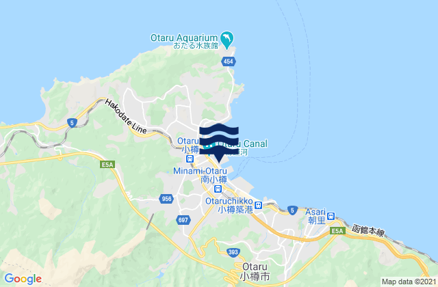 Mappa delle maree di Otaru, Japan
