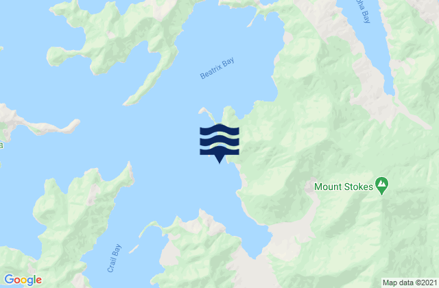 Mappa delle maree di Otatara Bay, New Zealand