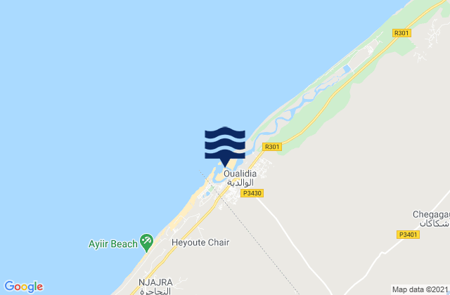 Mappa delle maree di Oualidia, Morocco