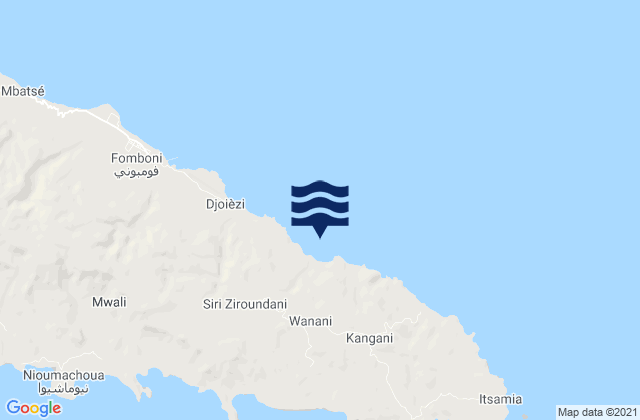Mappa delle maree di Ouanani, Comoros