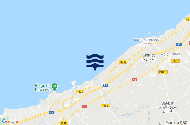 Mappa delle maree di Oued Charrate, Morocco