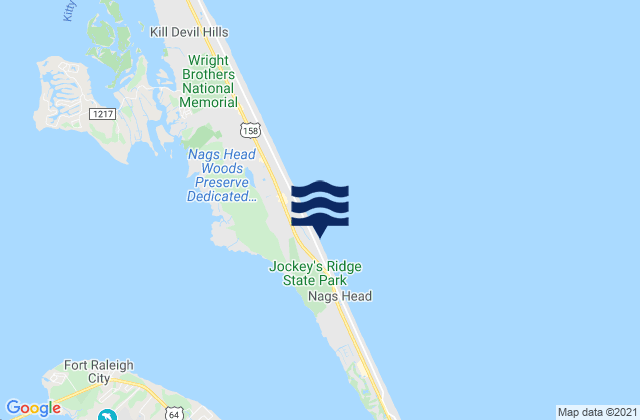 Mappa delle maree di Outer Banks Pier, United States