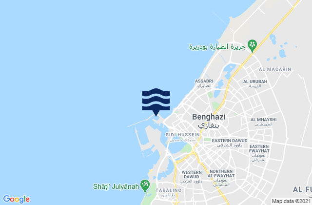 Mappa delle maree di Outer Harbour, Libya