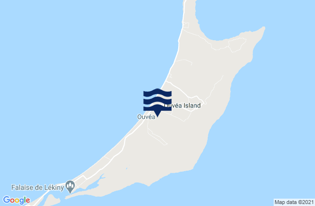 Mappa delle maree di Ouvéa, New Caledonia