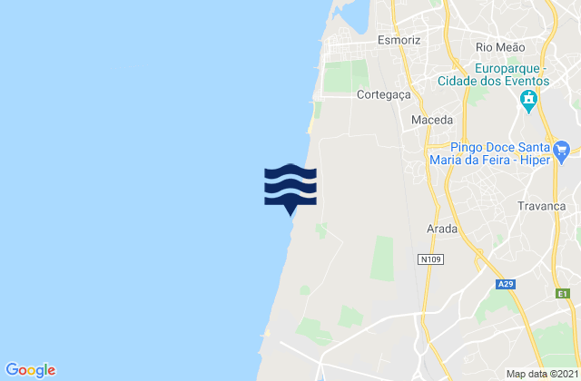 Mappa delle maree di Ovar, Portugal