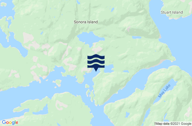 Mappa delle maree di Owen Bay, Canada