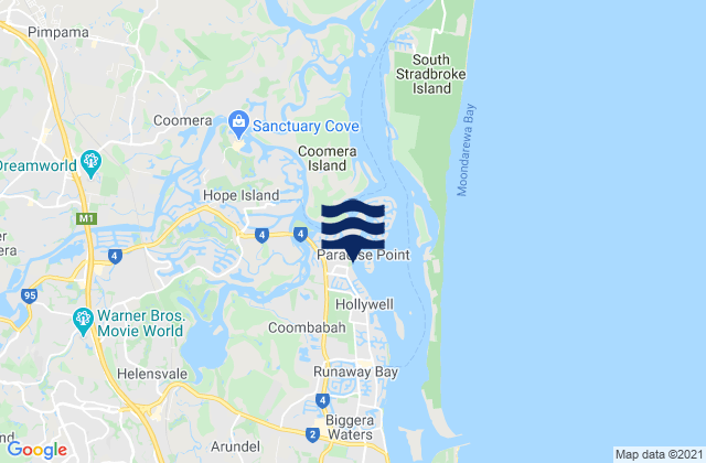 Mappa delle maree di Oxenford, Australia
