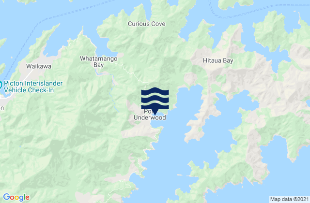 Mappa delle maree di Oyster Bay, New Zealand