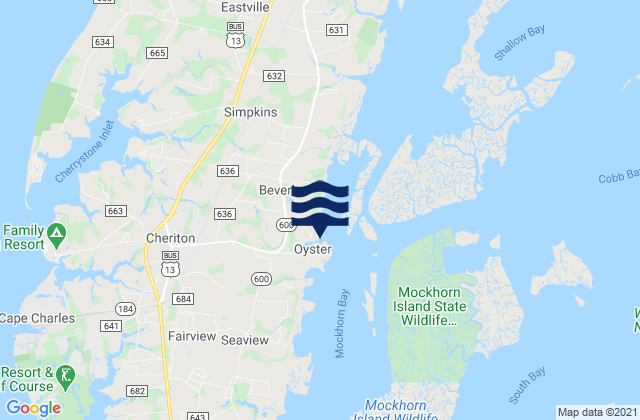 Mappa delle maree di Oyster Harbor, United States