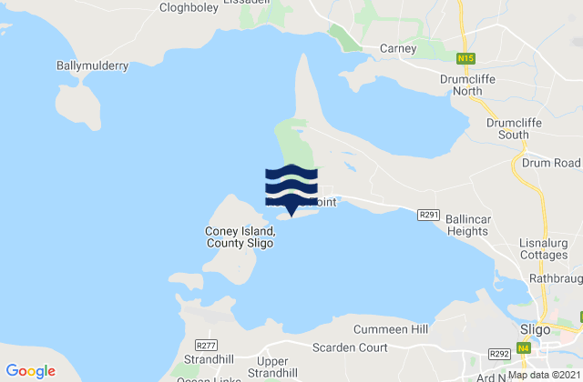 Mappa delle maree di Oyster Island, Ireland