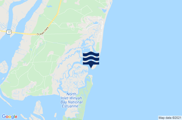 Mappa delle maree di Oyster Landing (N. Inlet Estuary), United States