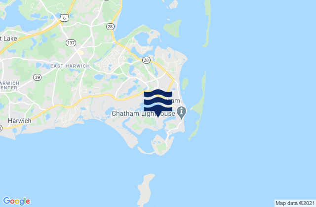 Mappa delle maree di Oyster Pond Beach Chatham, United States