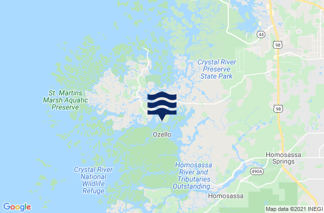 Mappa delle maree di Ozello (St. Martins River), United States