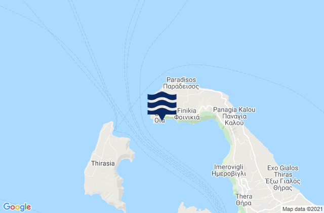 Mappa delle maree di Oía, Greece