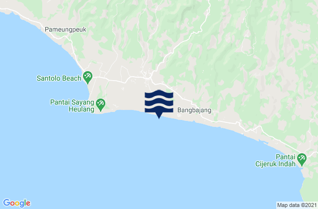 Mappa delle maree di Paas Girang, Indonesia