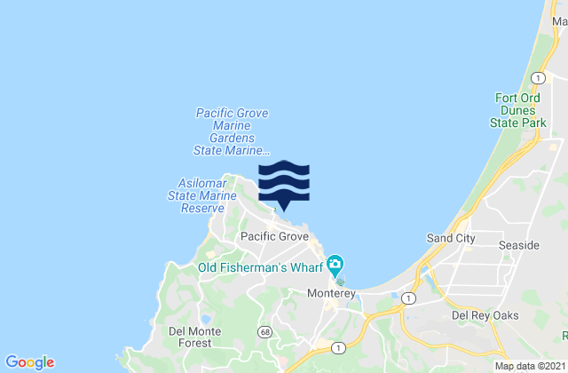 Mappa delle maree di Pacific Grove, United States