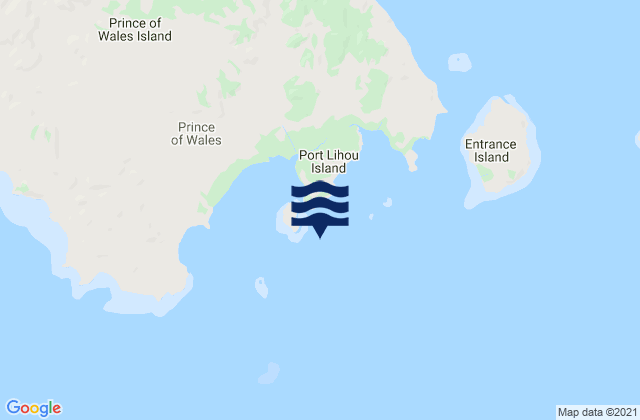 Mappa delle maree di Packe Island, Australia