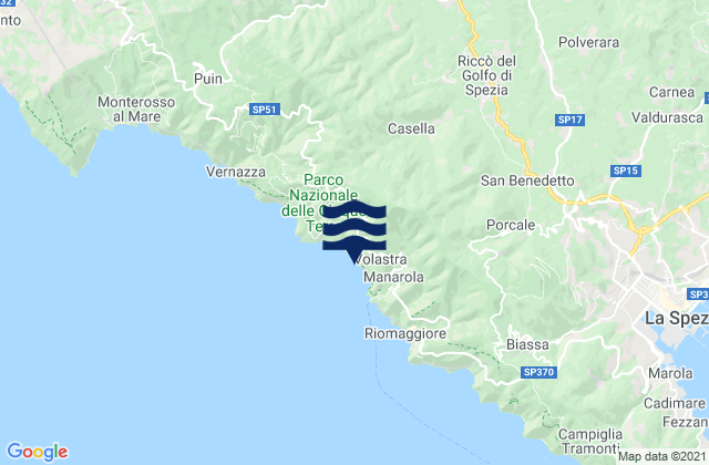 Mappa delle maree di Padivarma, Italy