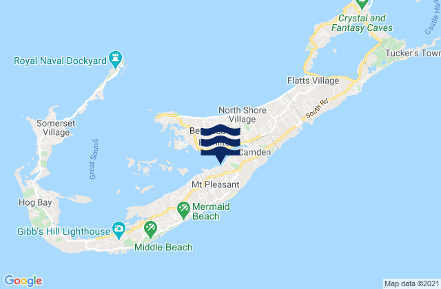 Mappa delle maree di Paget Parish, Bermuda