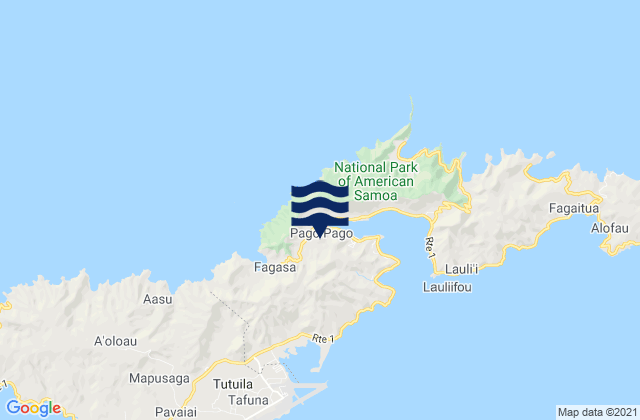 Mappa delle maree di Pago Pago, American Samoa