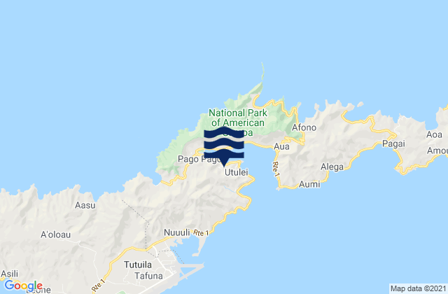 Mappa delle maree di Pago Pago Harbor Tutuila Island, American Samoa