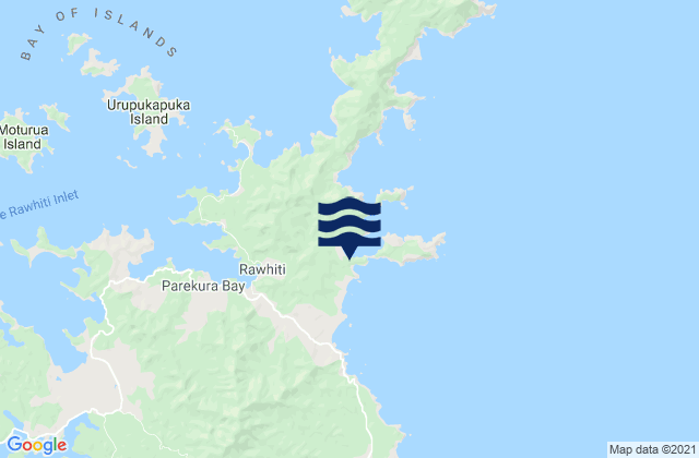 Mappa delle maree di Pahi Bay, New Zealand