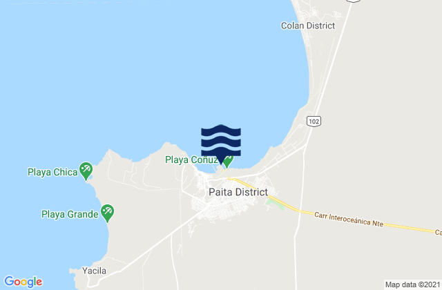 Mappa delle maree di Paita, Peru