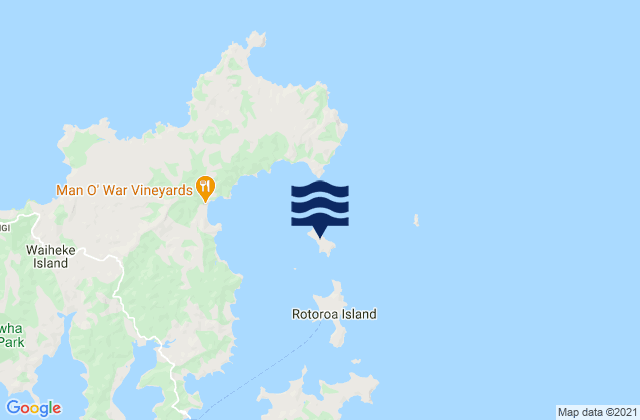 Mappa delle maree di Pakatoa Island, New Zealand