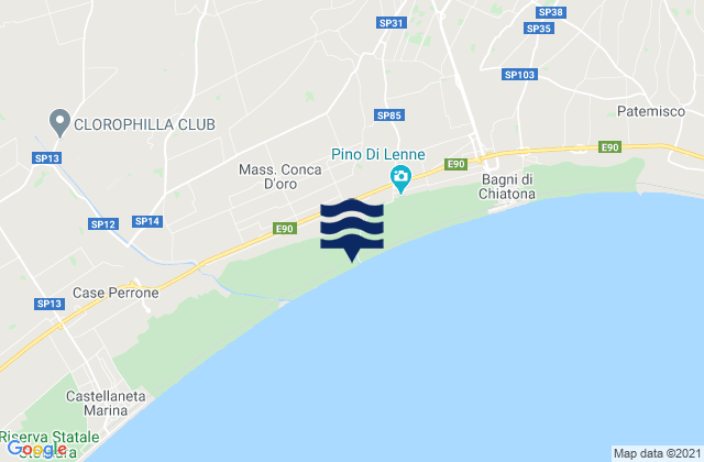 Mappa delle maree di Palagianello, Italy