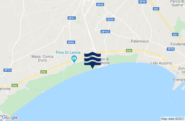Mappa delle maree di Palagiano, Italy