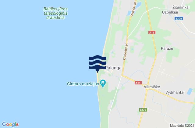 Mappa delle maree di Palanga, Lithuania