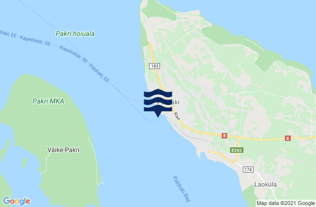 Mappa delle maree di Paldiski, Estonia
