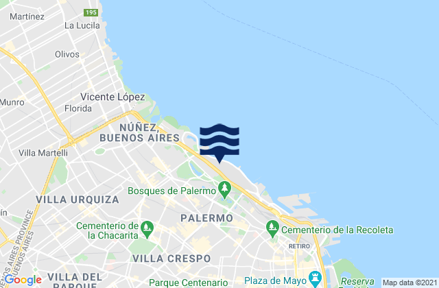 Mappa delle maree di Palermo, Argentina