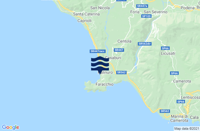 Mappa delle maree di Palinuro, Italy