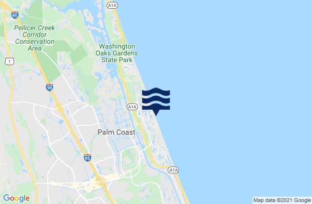 Mappa delle maree di Palm Coast, United States