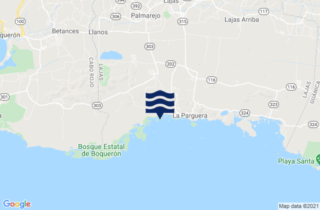 Mappa delle maree di Palmarejo, Puerto Rico