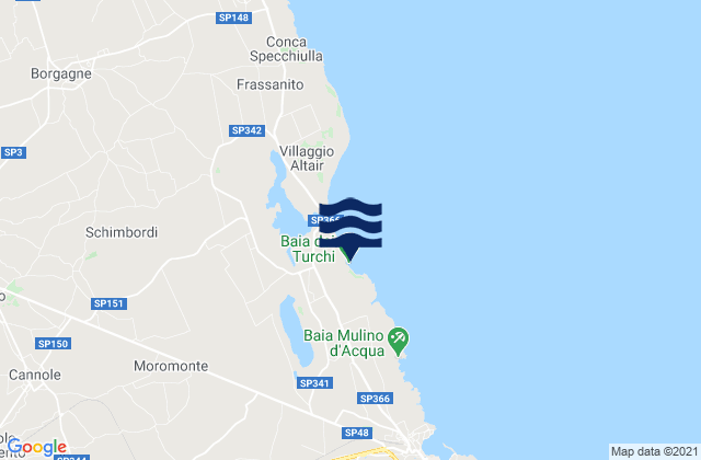 Mappa delle maree di Palmariggi, Italy