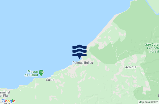 Mappa delle maree di Palmas Bellas, Panama