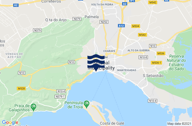 Mappa delle maree di Palmela, Portugal