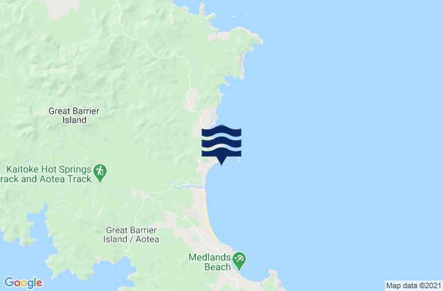 Mappa delle maree di Palmers Island, New Zealand