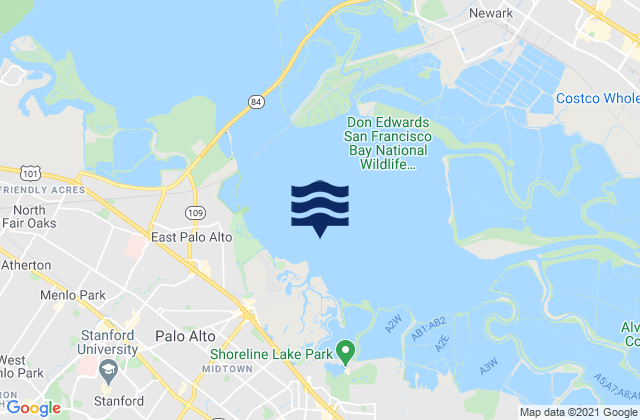Mappa delle maree di Palo Alto Marker 8, United States