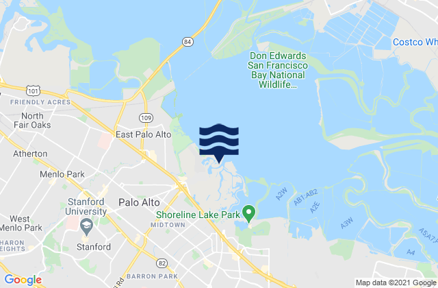Mappa delle maree di Palo Alto Yacht Harbor, United States