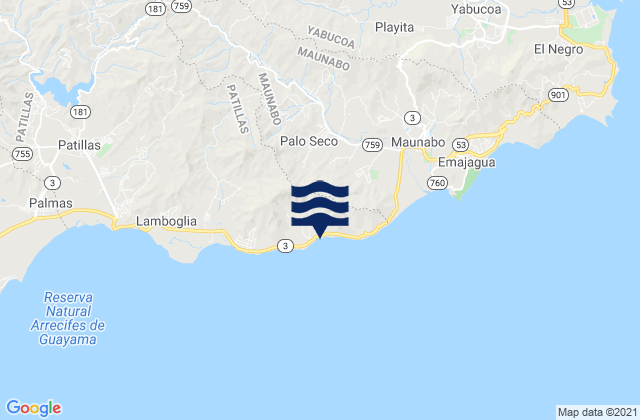 Mappa delle maree di Palo Seco Barrio, Puerto Rico