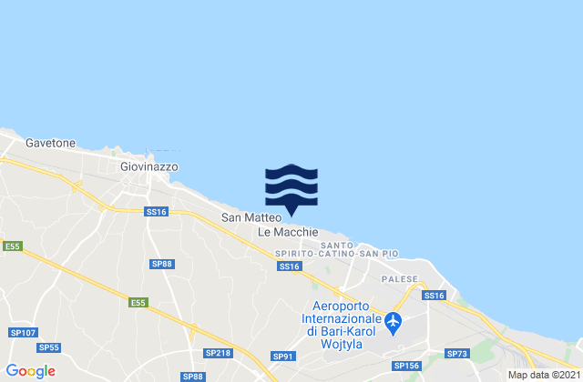 Mappa delle maree di Palo del Colle, Italy