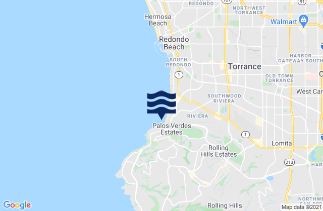 Mappa delle maree di Palos Verdes Estates, United States